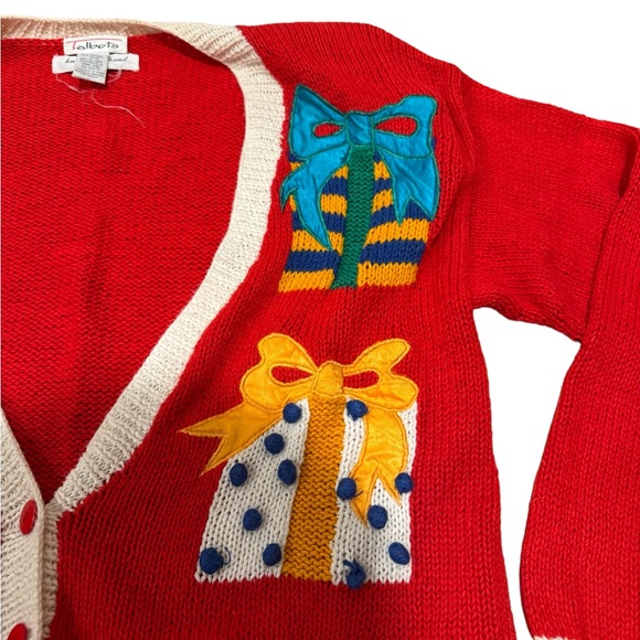 TALBOTS Vintage Hand Knit Christmas Cardigan - Picture 5 of 11